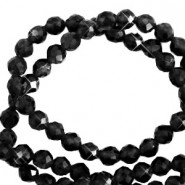 Faceted Natural stone beads 2mm crystal Black